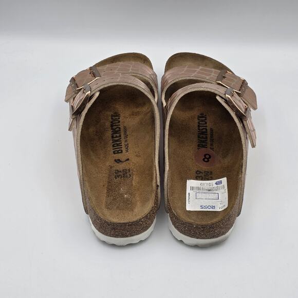 Birkenstock Arizona Gator Gleam Big Buckle Sandal in Copper SZ 39/8 - Picture 3 of 9